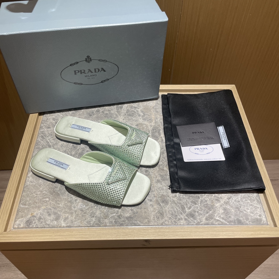 Prada shoes diamond flat bottom 1.5CM sandal 005