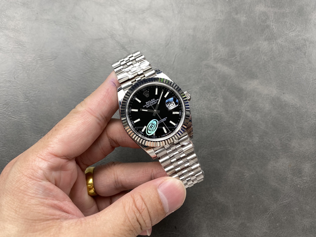 Rolex Datejust 41mm Stainless Steel 126334 0018 Black Index Jubilee