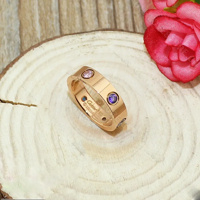 Cartier Love Ring Pink Gold Sapphires Garnets Amethyst B4087800