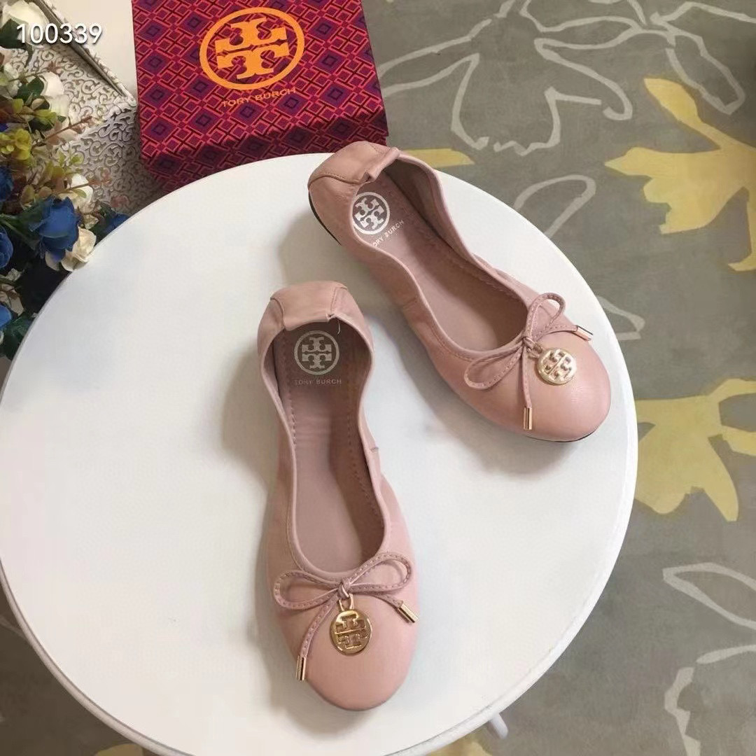 Tory Burch Leather Round Bow Sandals Slide (Replica)