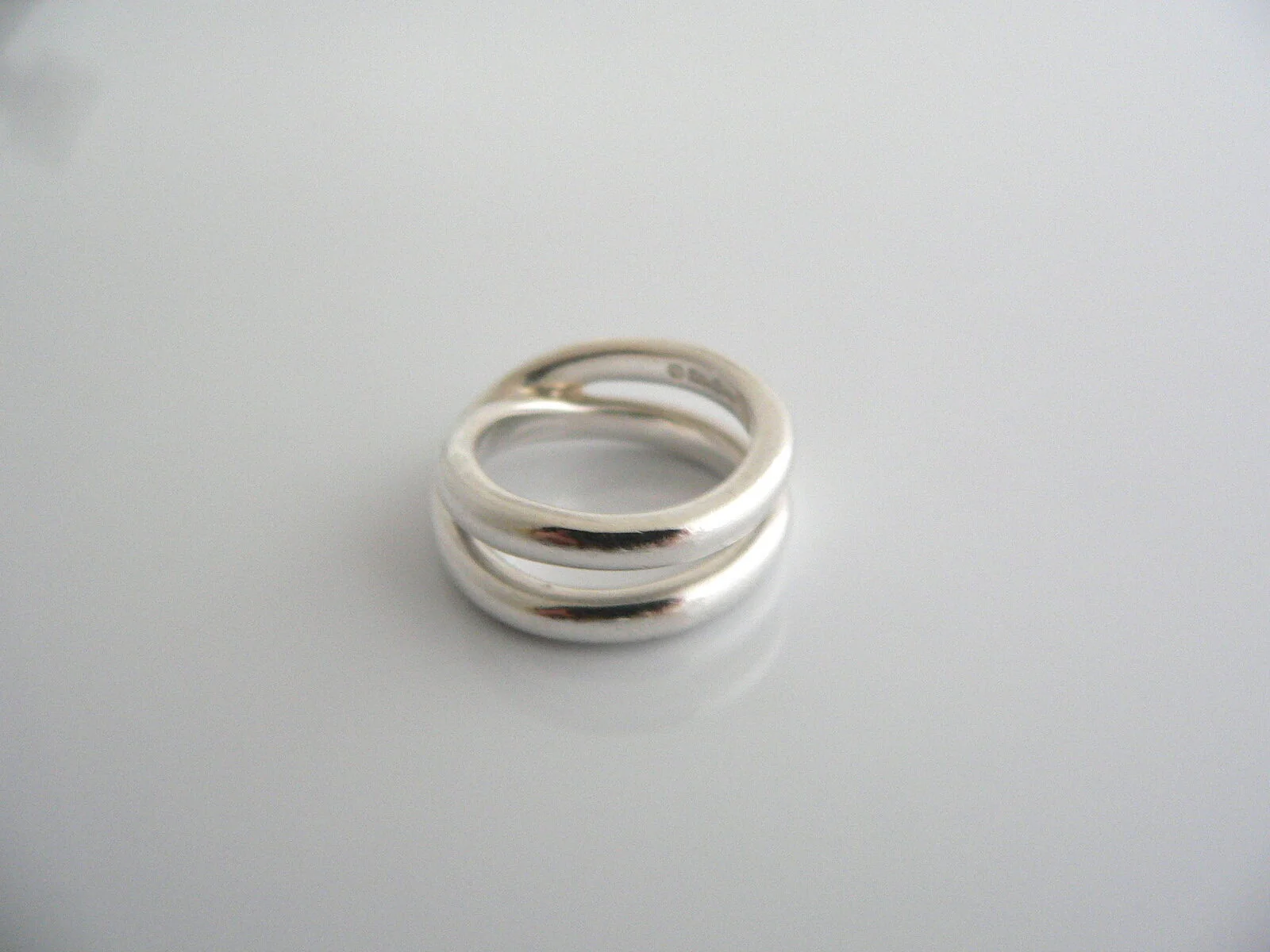 Tiffany & Co Silver Infinity Ring Band Sz 6.25 Crossover Le Cercle Gift Love