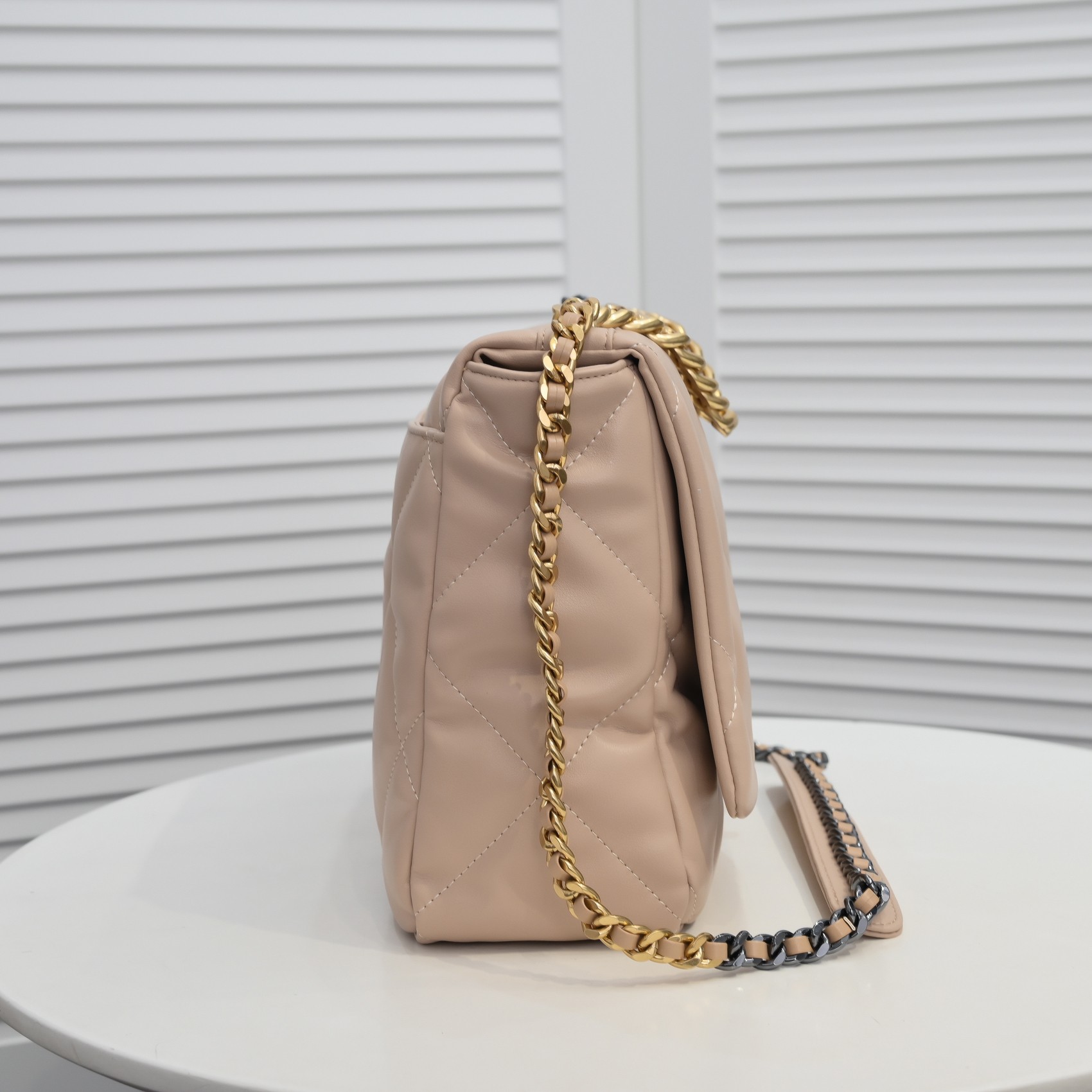Chanel Lambskin Quilted Large19 Flap Shoulder Bag Handbag