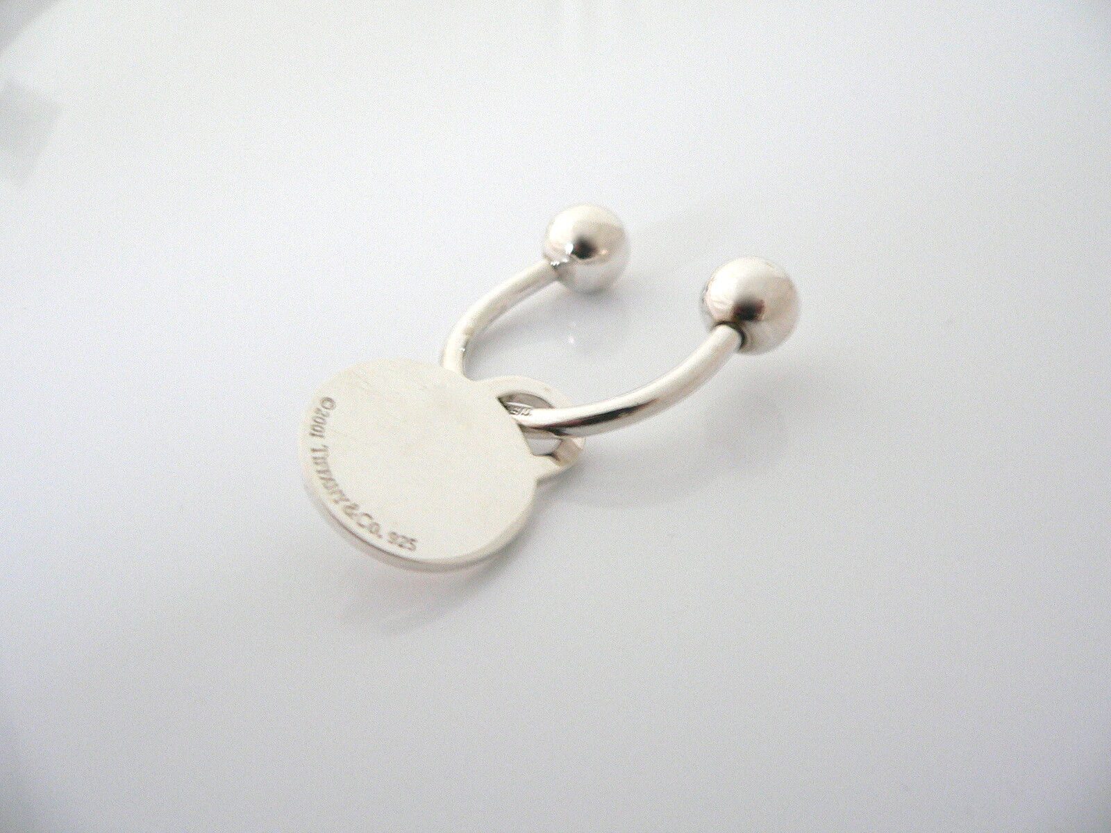 Tiffany & Co Key Ring Silver Circle Round Keychain Key Chain Housewarming Gift