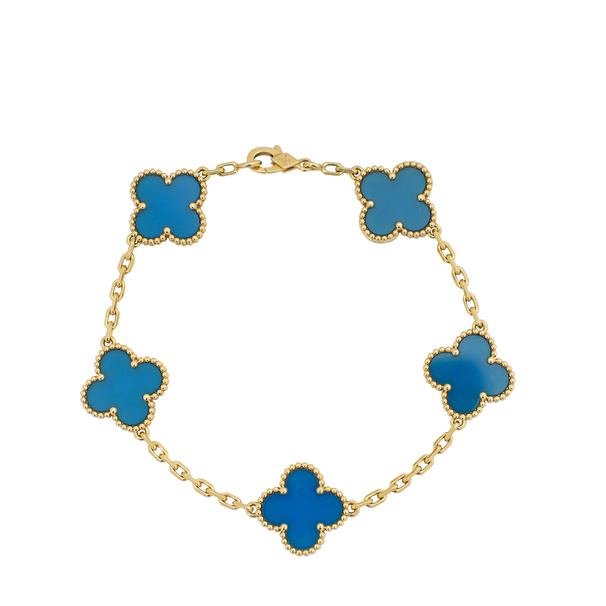 Van Cleef & Arpels 18K Yellow Gold 5 Motif Vintage Alhambra Bracelet