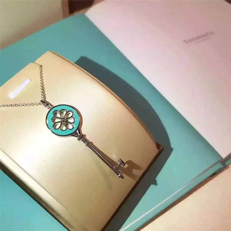 Imitation Tiffany Keys Knot Key Pendant Blue Enamel Necklace Sterling Silver Price Dubai