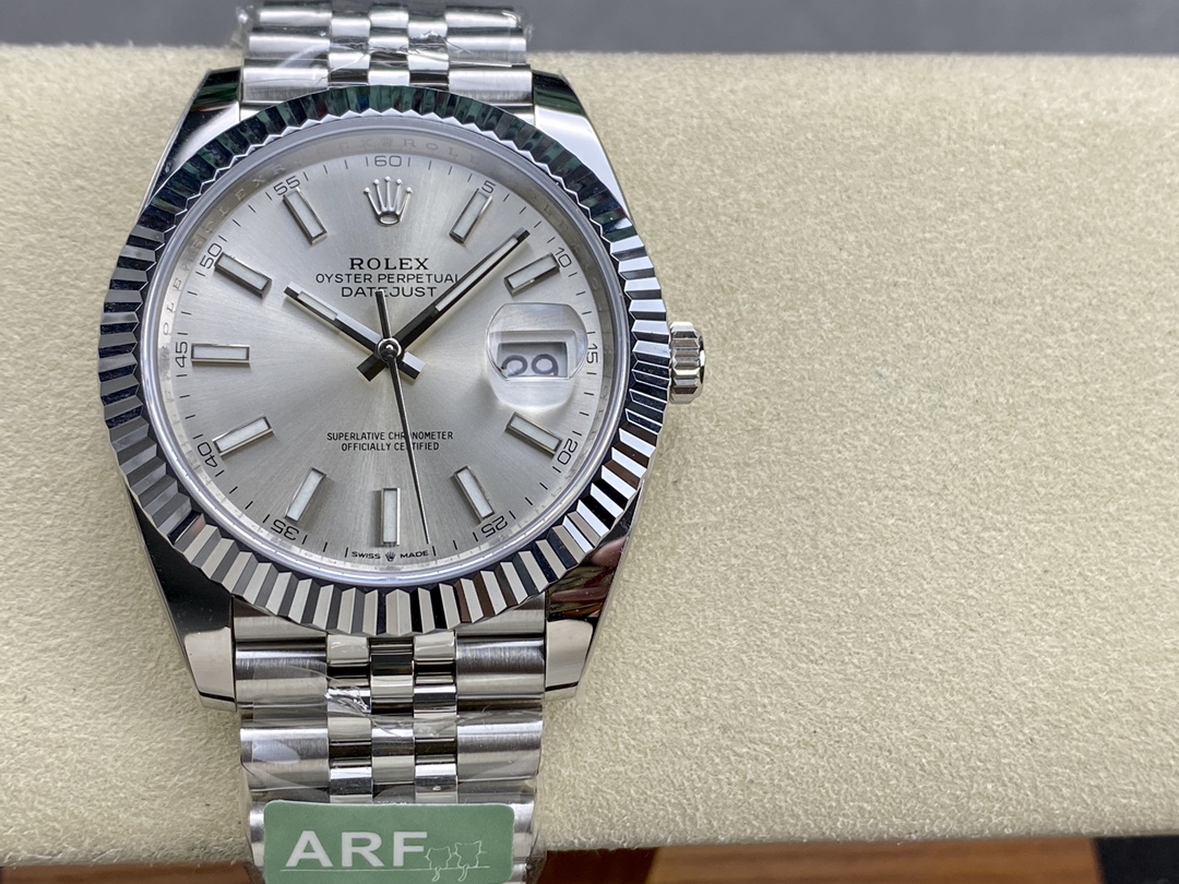Rolex Datejust 41mm Stainless Steel 126334 0004 Silver Index Jubilee Mens Watch