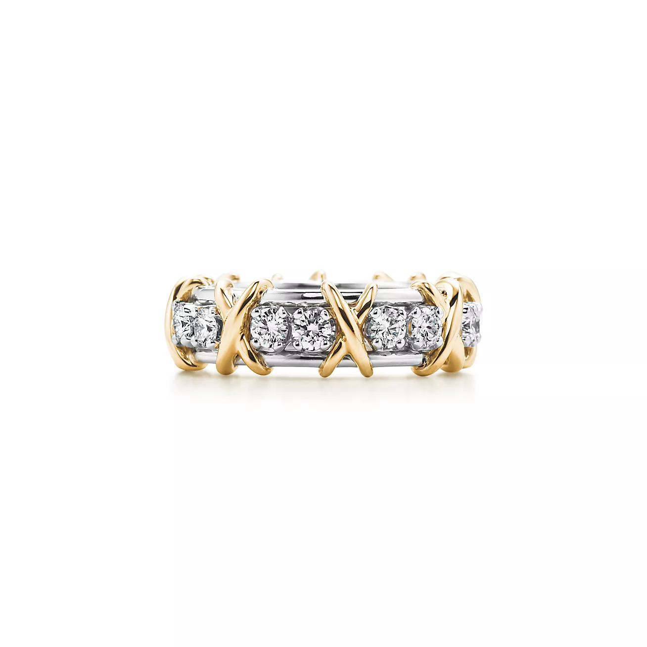 Tiffany Diamond Ring with Crossed X