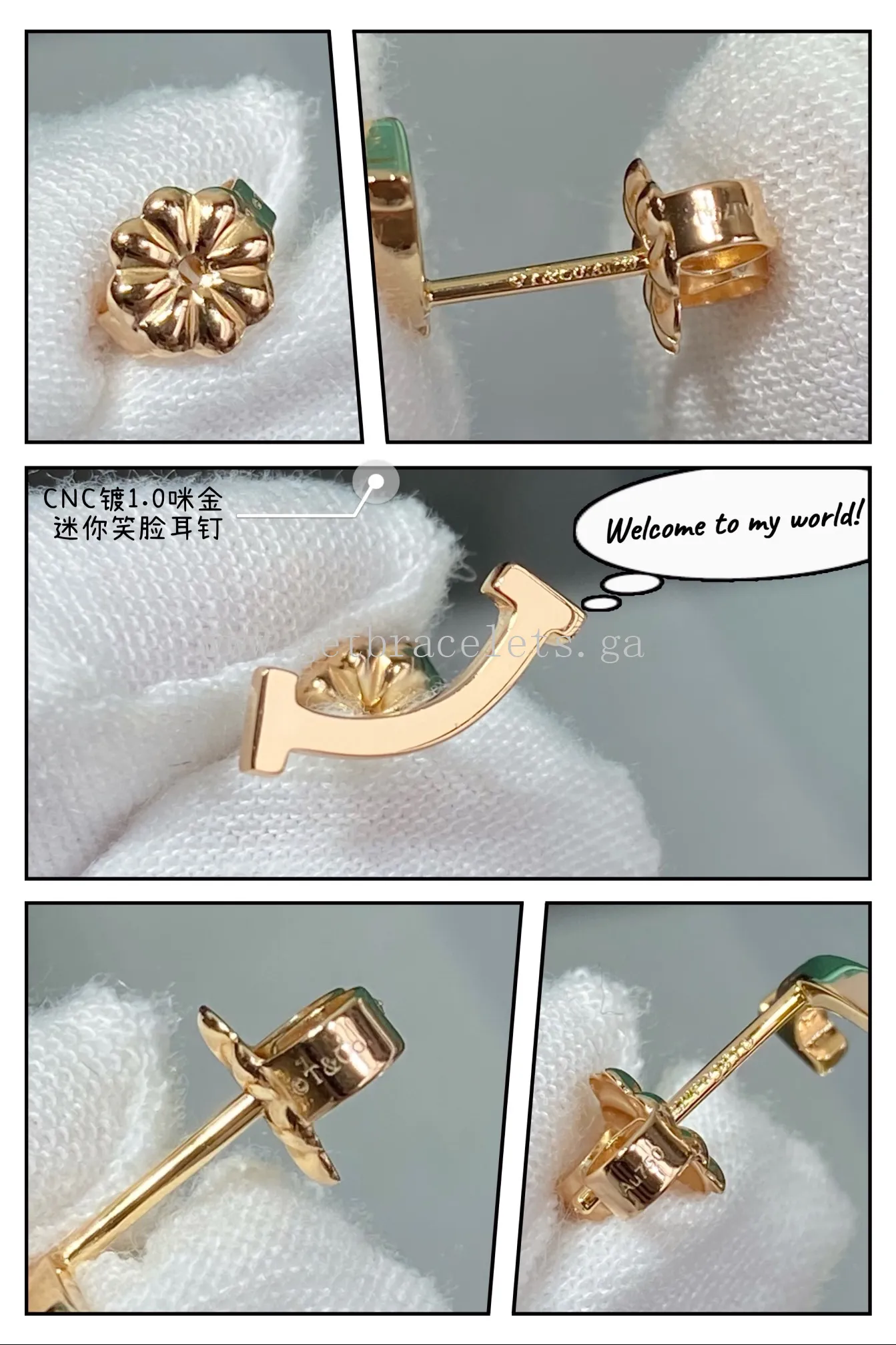 Tiffany T Smile Earrings Yellow Gold/Rose Gold/White Gold