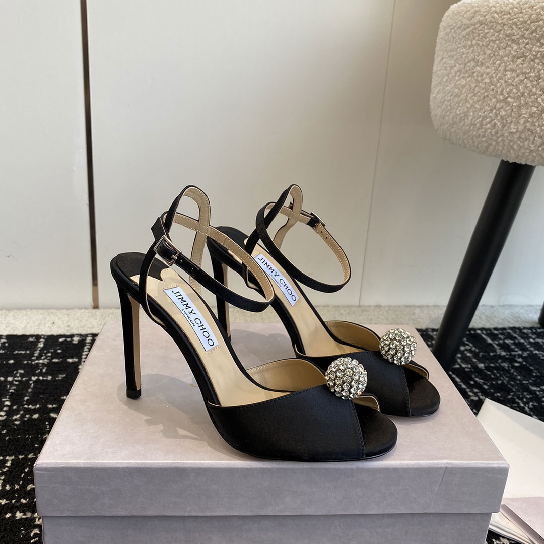 Jimmy Choo Sacora Leather Slingshot Fashion Buckle Slide Sandal (Replica)