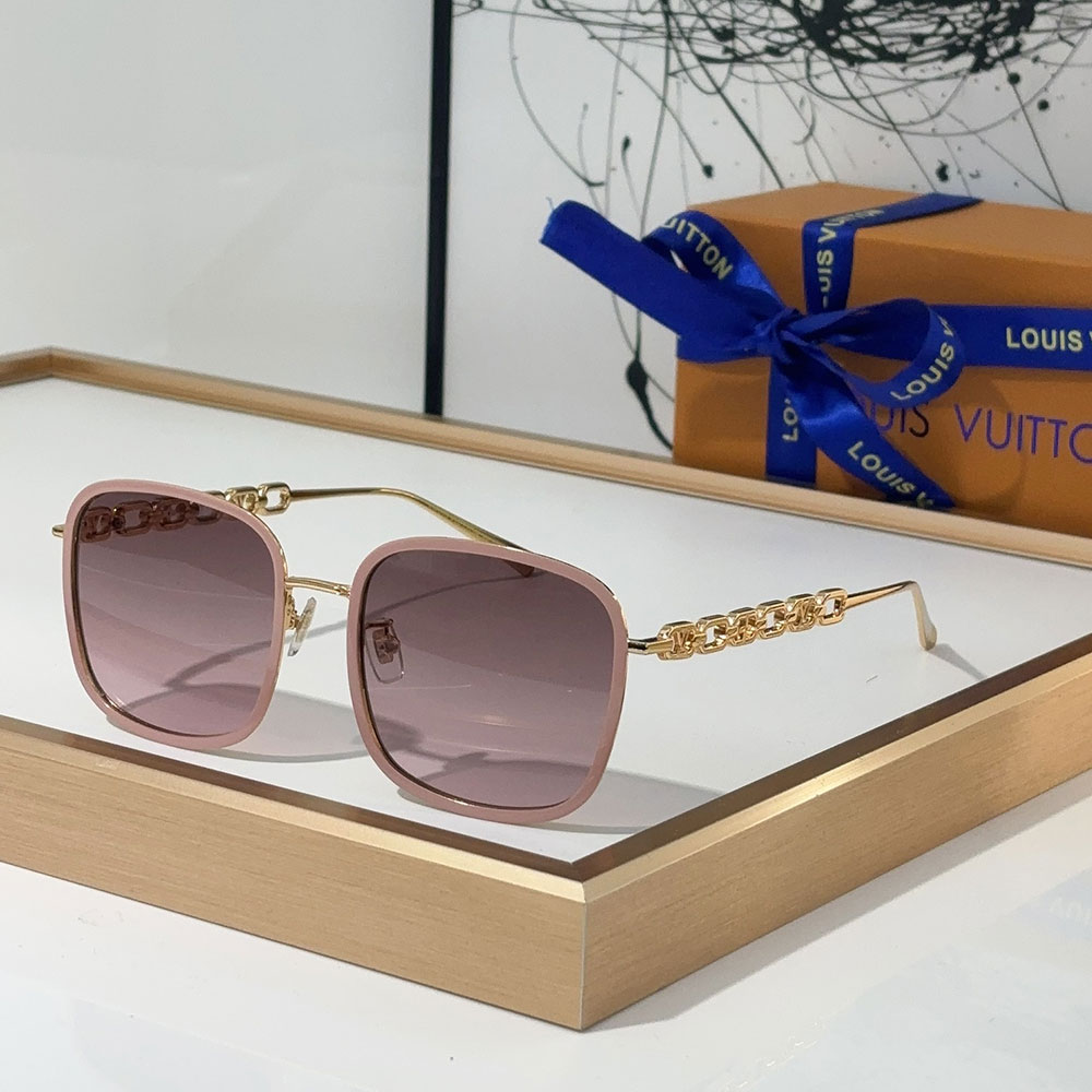 Louis Vuitton LV Mirror Leg Hollowed Out Logo sunglasses Top quality 锛�Replica锛�