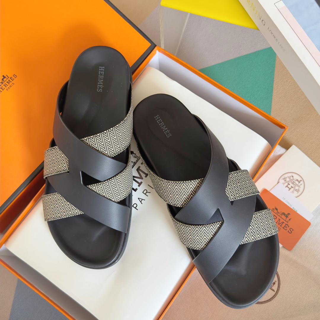 Hermes Shoes Kazimir series couple slippers