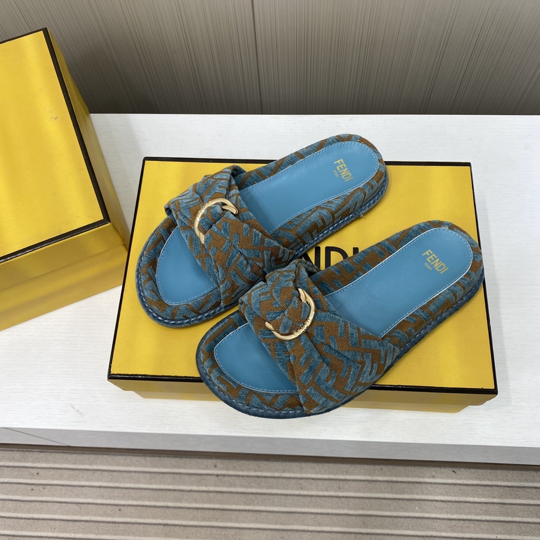 Fendi Shoes feel Reading FF slippers for couples