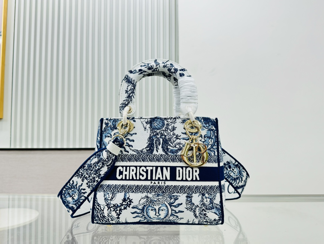10A + top quality Dior Medium Lady D-Lite Bag 9920 LM003 24cm