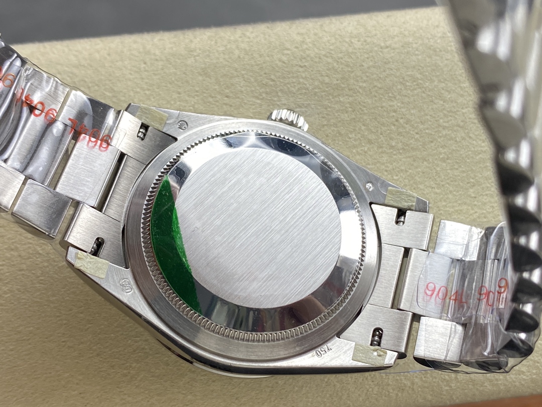 Rolex Day Date 36 Platinum Turquoise Diamond-Set Roman Dial Diamond Bezel m128396tbr 0016