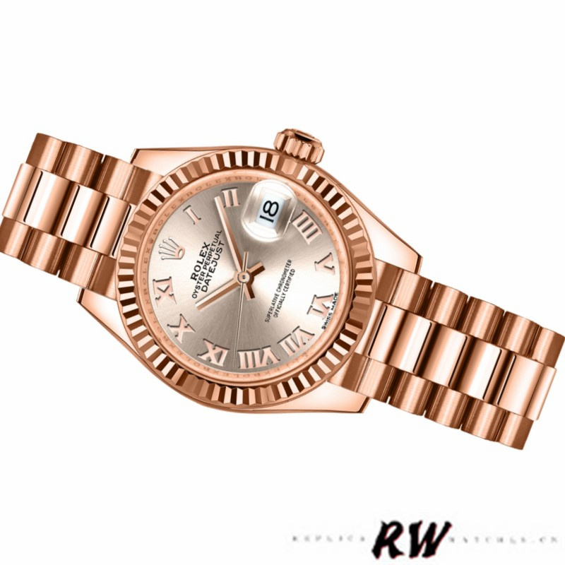 Rolex Datejust 279175 Sundust Roman Numeral Dial Fluted Bezel 28mm Lady Replica Watch