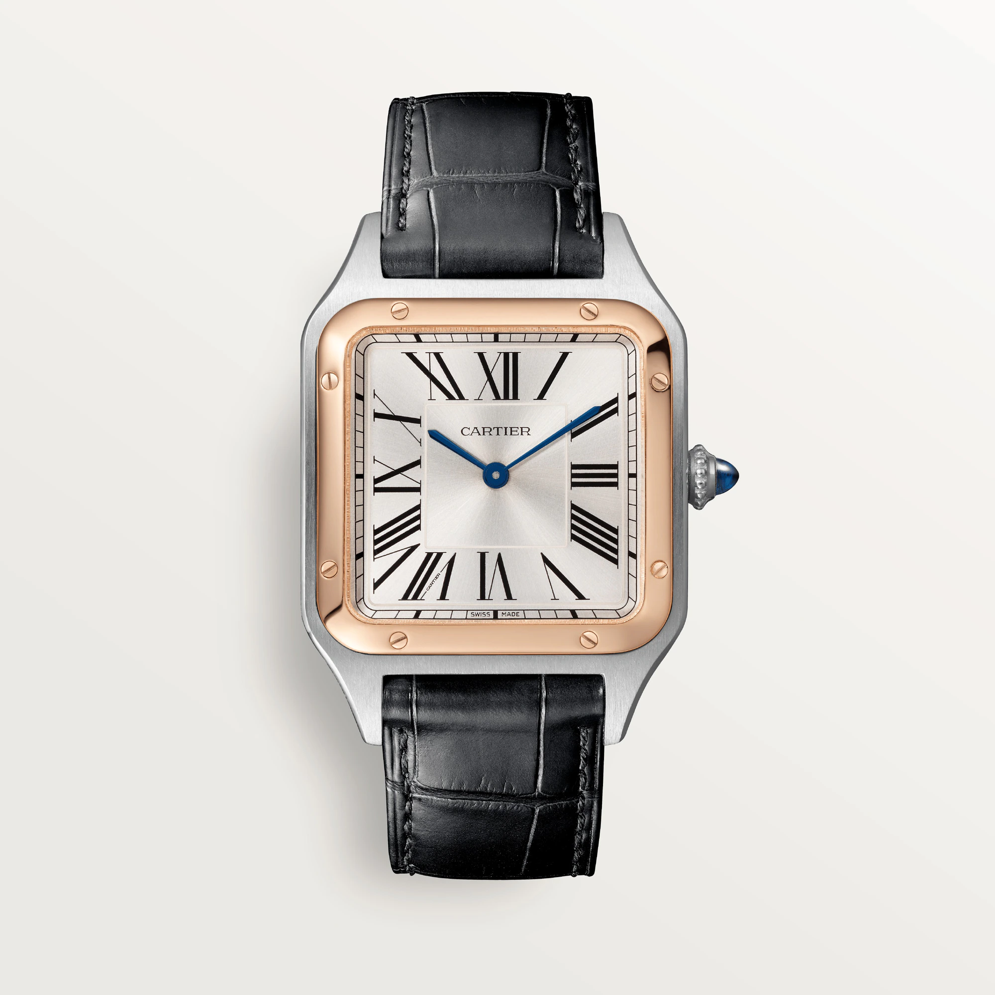 Cartier Santos Stainless Steel & Rose Gold Lady��s Watch, W2SA0012