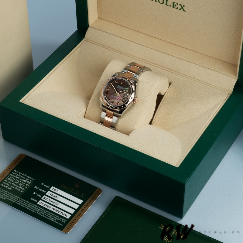 Rolex Datejust 178341 Black Mother of Pearl Dial 31MM Lady Replica Watch