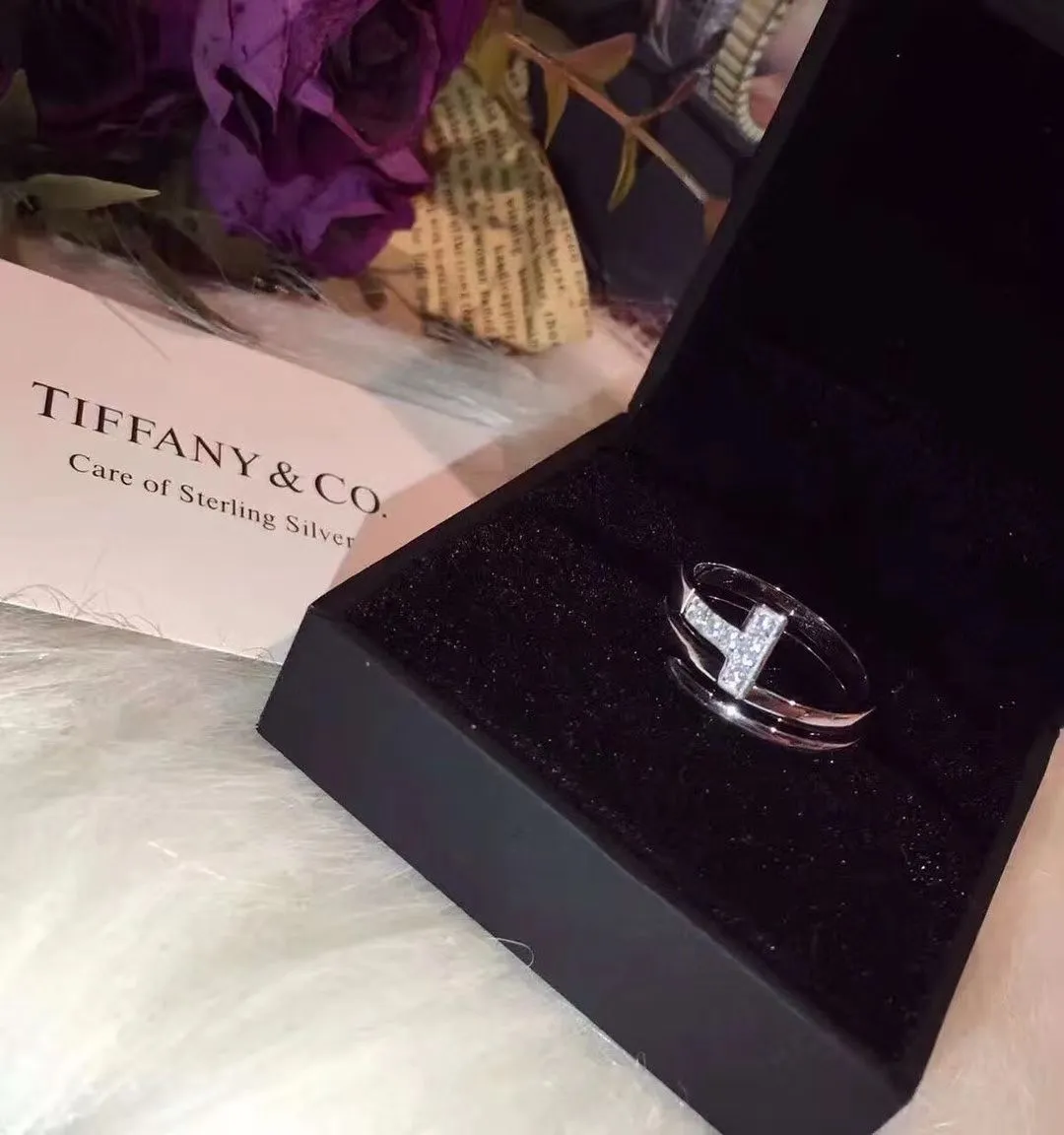 Tiffany Unique Model Tiffany T Rose Gold Square Wrap Ring Luxury Replicated