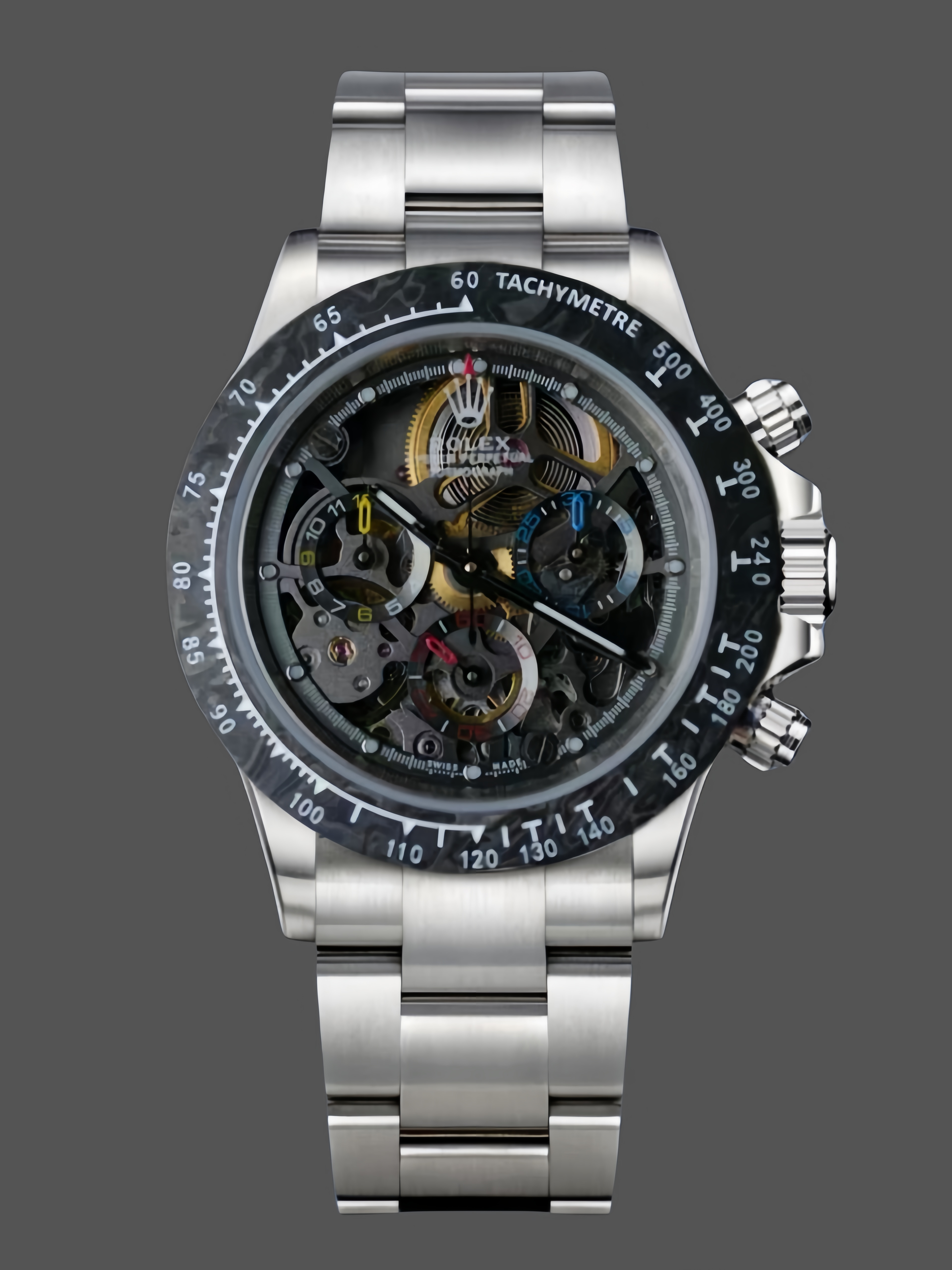 Rolex Daytona 116520 ADG Skeleton Dial Steel Bracelet Steel Case Replica Watch