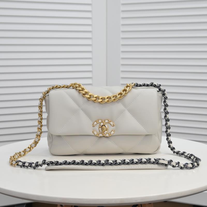 Chanel Lambskin Quilted Small 19 Flap Shoulder Bag Handbag