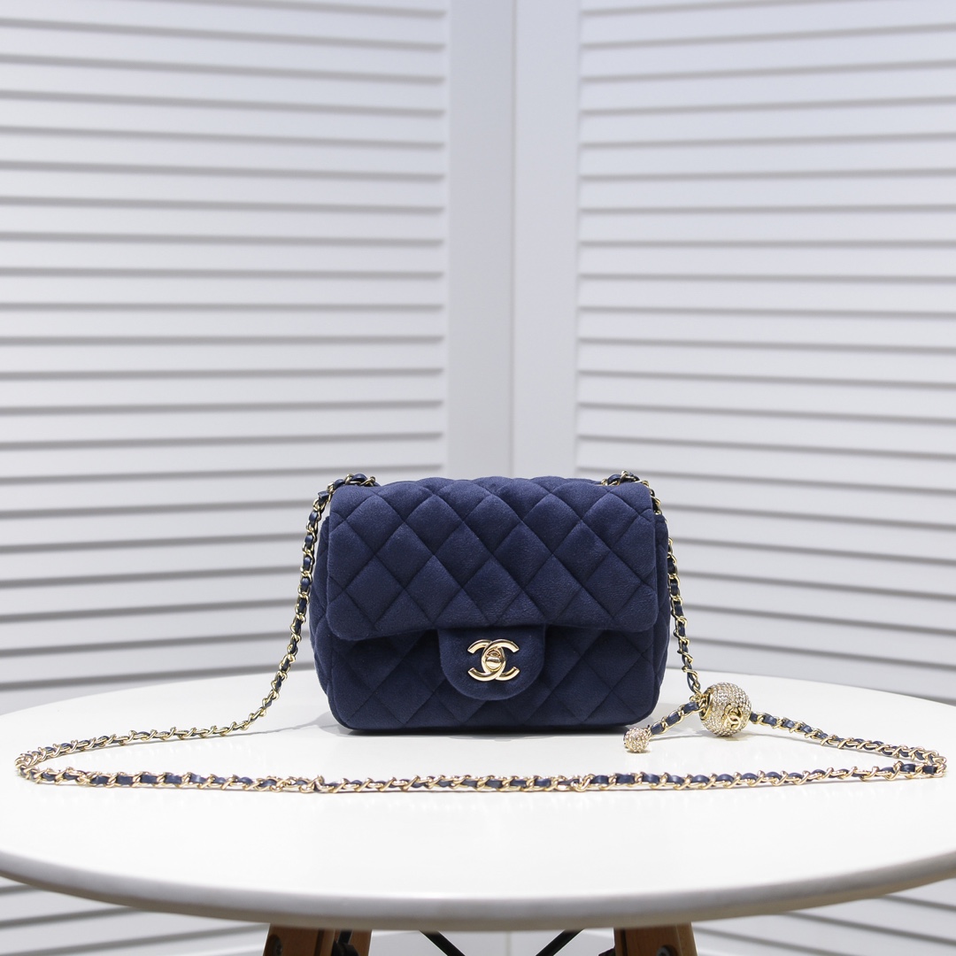 Chanel 1786 Velvet Rhinestones Shoulder Bag Handbag
