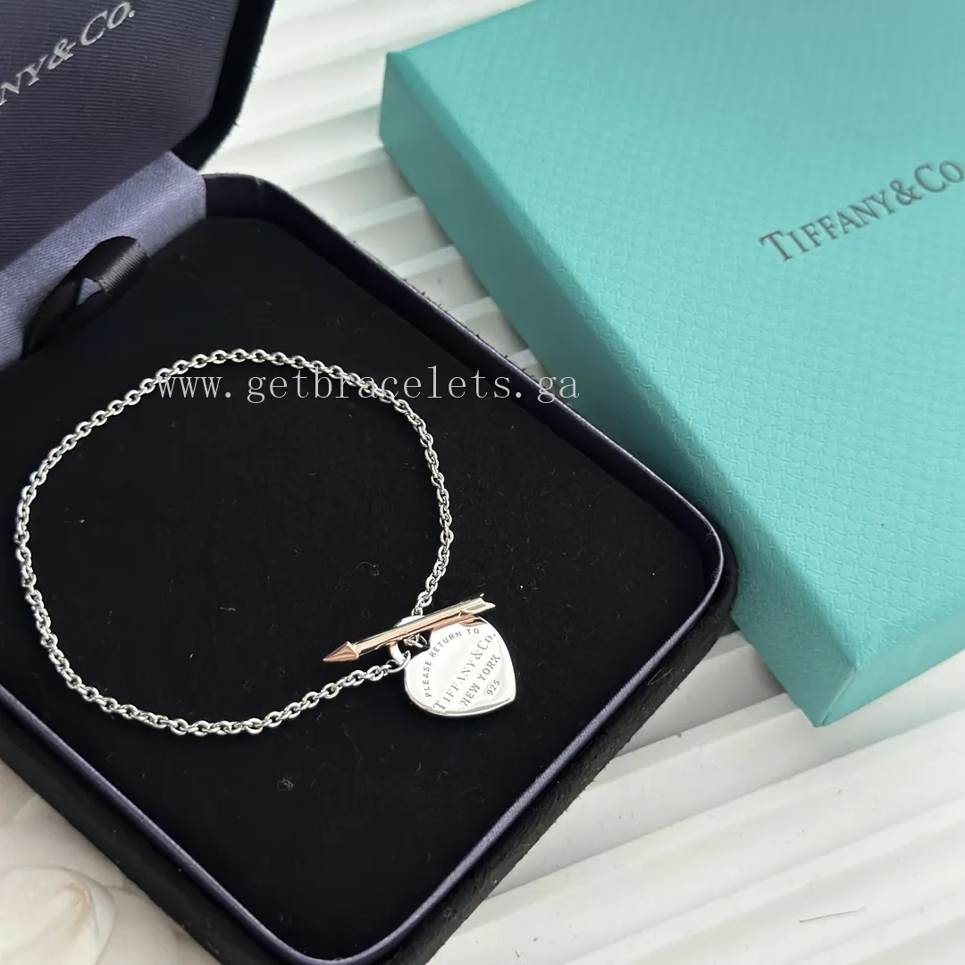 Return to Tiffany Lovestruck Heart Tag Bracelet in Silver and Rose Gold