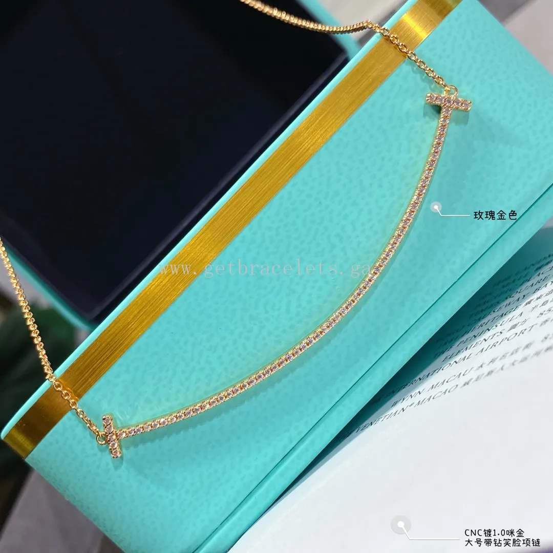 Tiffany T Large Smile Pendant With Diamonds Yellow Gold/Rose Gold/White Gold