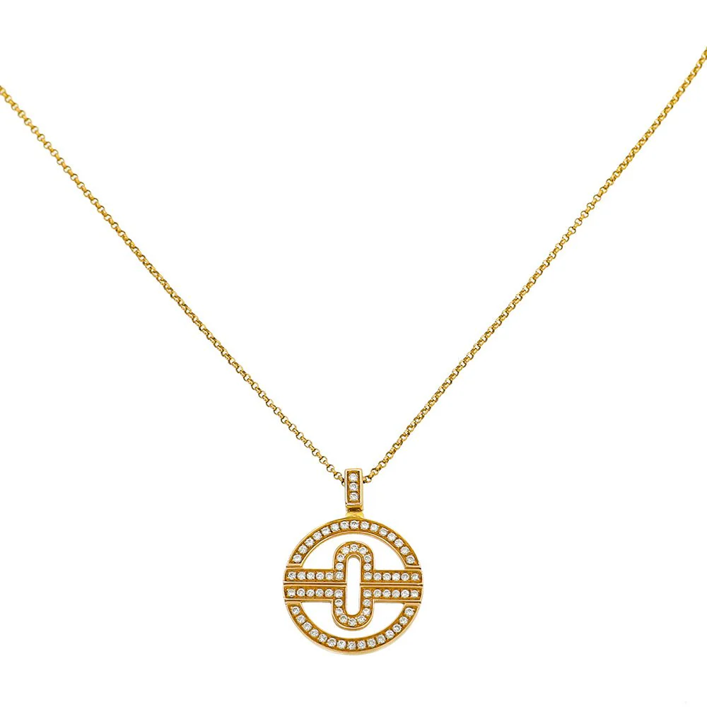 Bvlgari 18K Rose Gold Diamond Parentesi Pendant Necklace