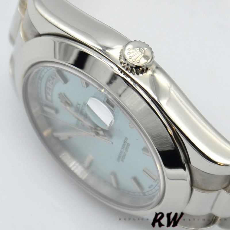 Rolex Day-Date 218206 Ice Blue Index Dial Platinum 41MM Mens Replica Watch