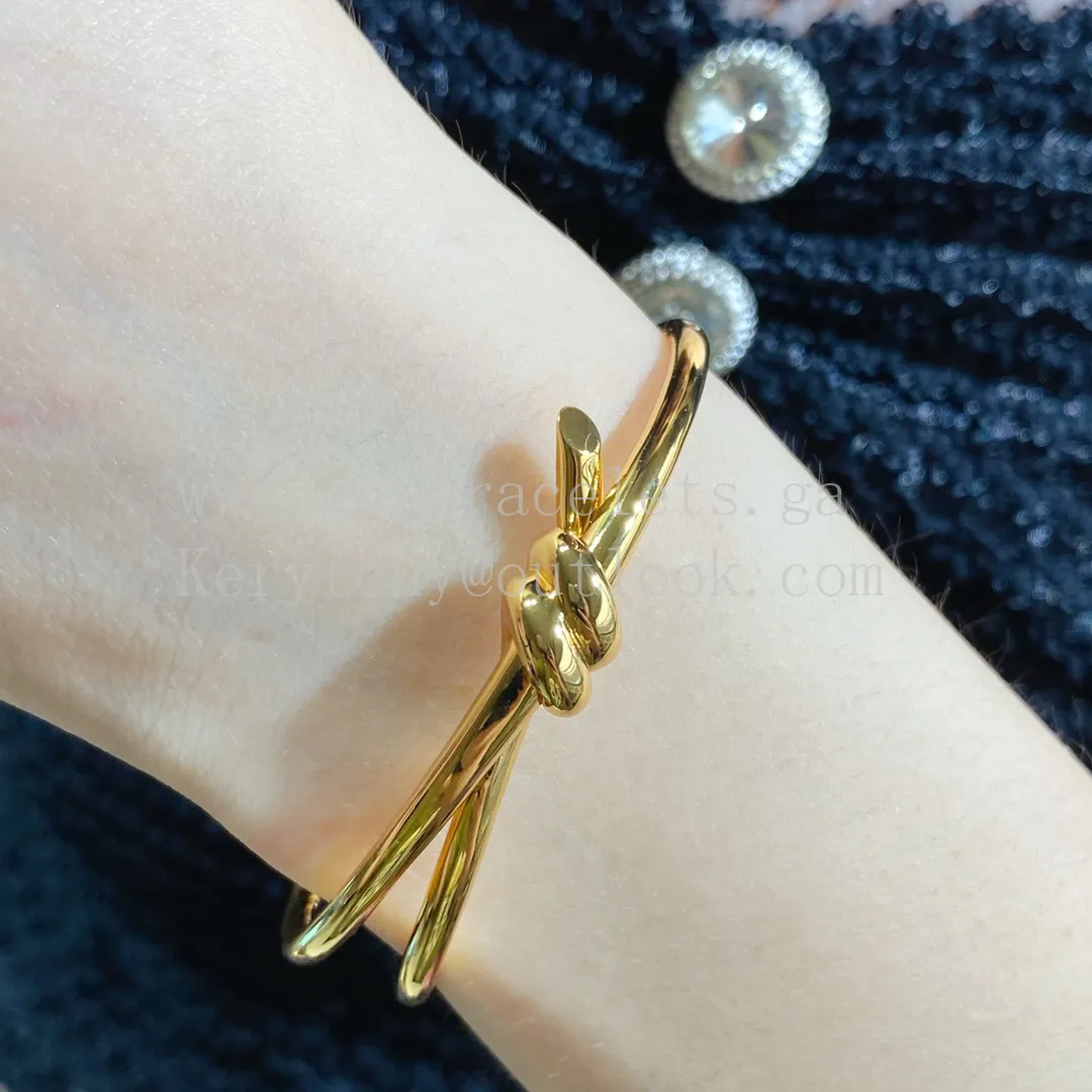 Tiffany Double Row Hinged Bangle in Rose Gold/Yellow Gold