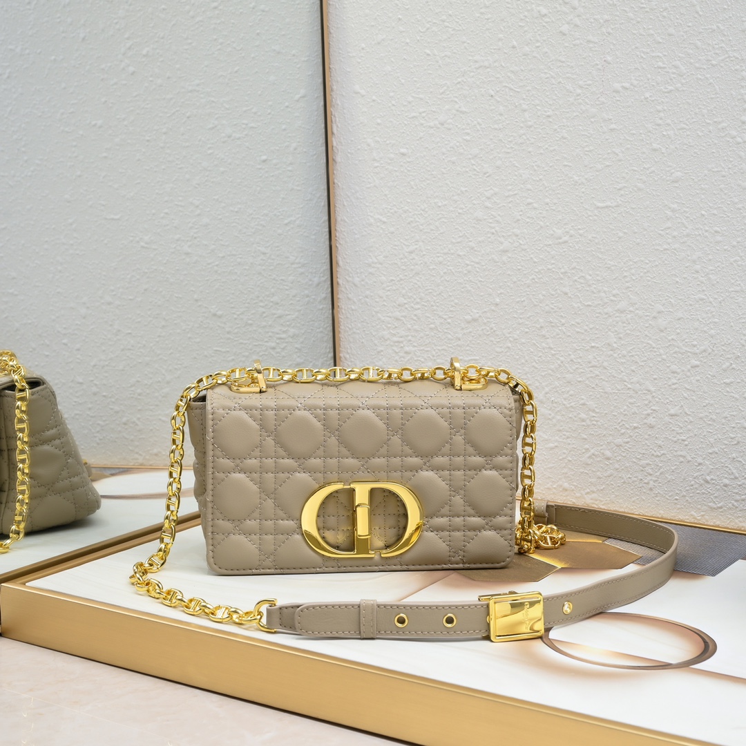 Small Dior Caro Bag Apricot 9797 XB091 21cm
