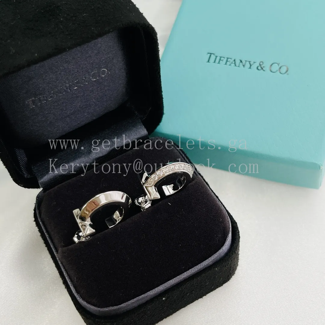 Tiffany T T1 Hoop Earrings Yellow Gold/White Gold/Pink Gold with Diamonds