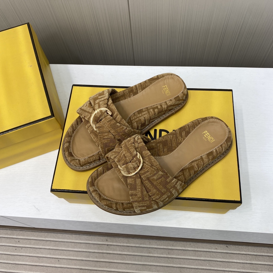 Fendi Shoes feel Reading FF slippers for couples