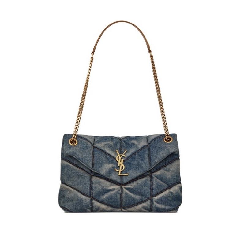 SAINT LAURENT Loulou Puffer Denim Leather Bag(Replica)
