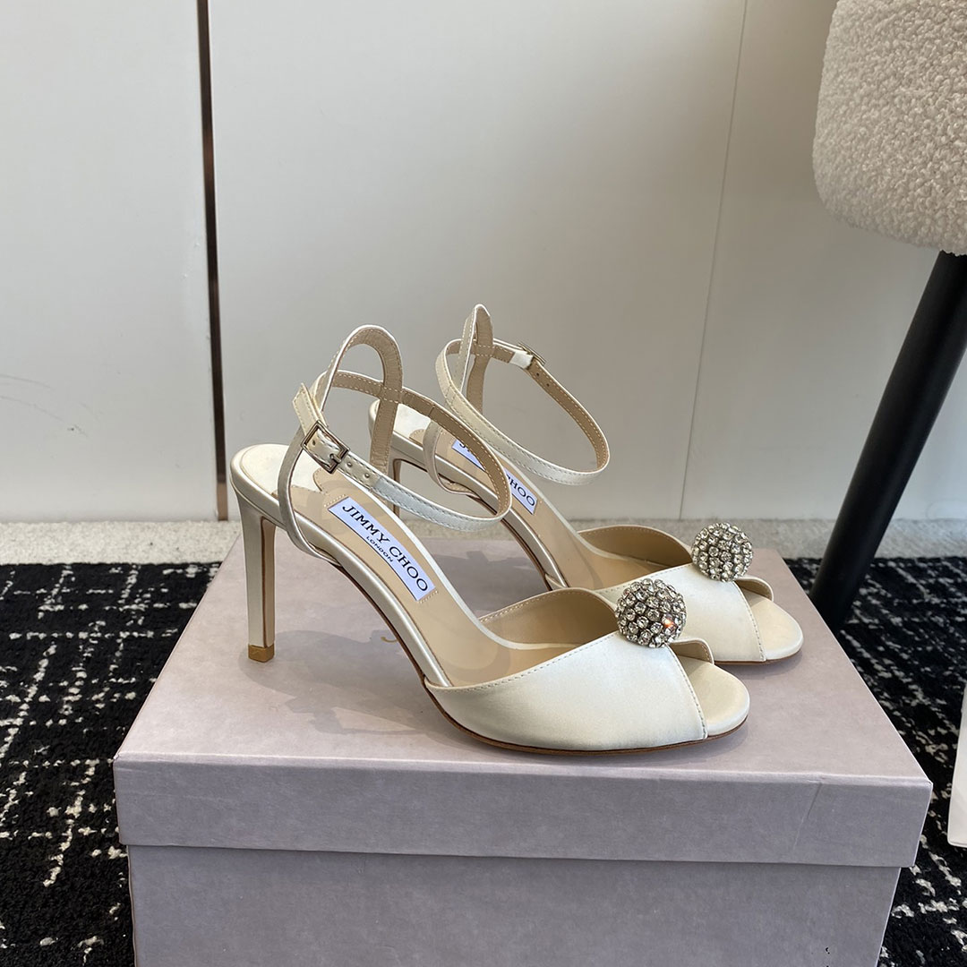 Jimmy Choo Sacora Leather Slingshot Fashion Buckle Slide Sandal (Replica)