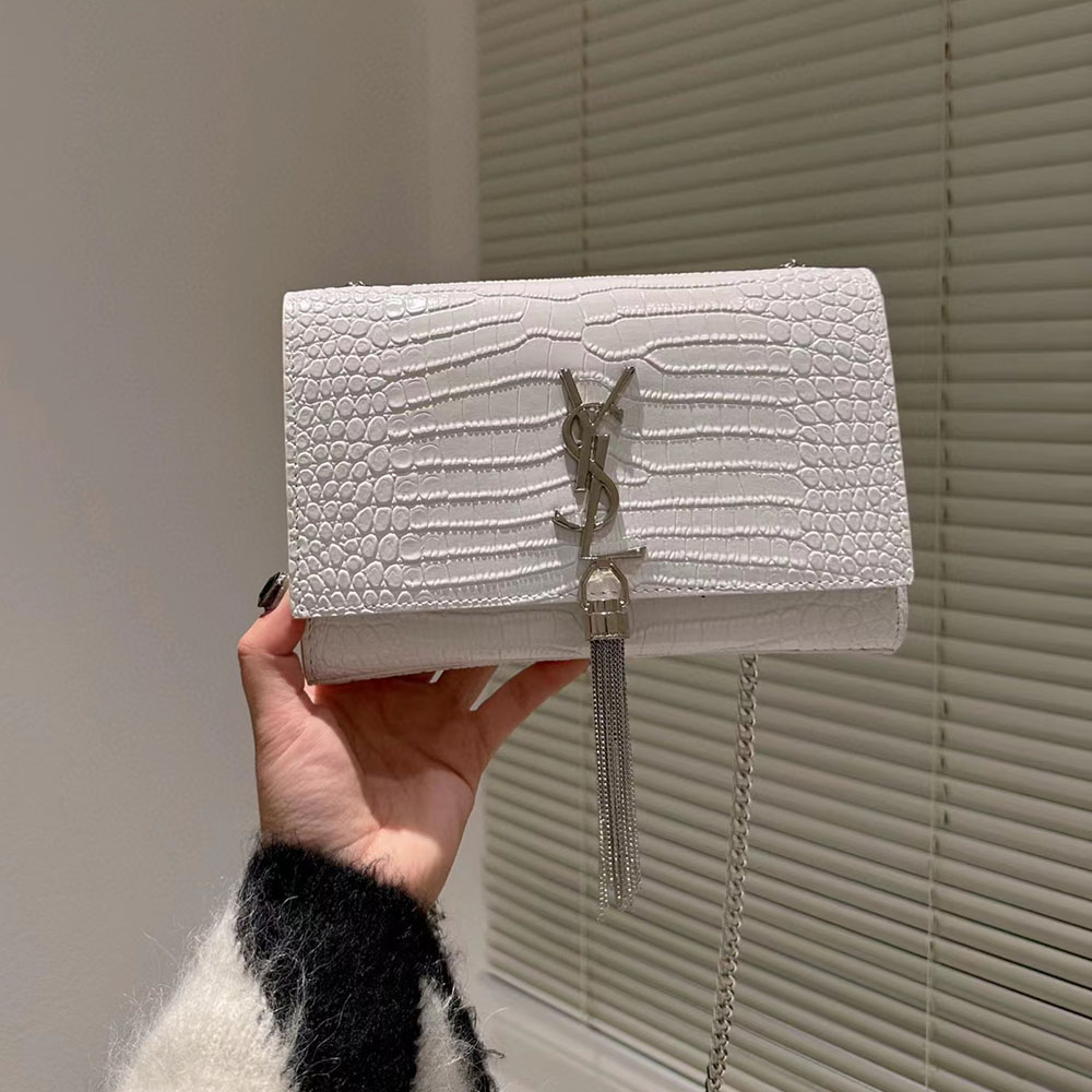 Saint Laurent YSL Kate Tassel Crocodile Leather Shoulder Bag (Replica)