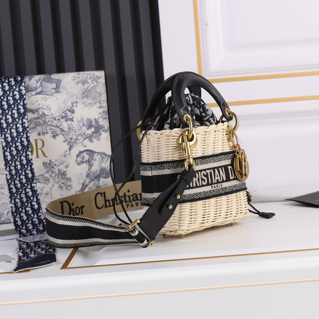 Small Lady Dior Bag Black weave 0003 XB032 20cm