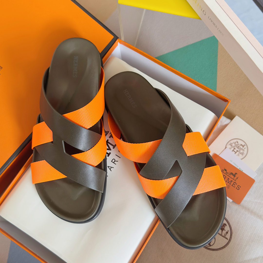 Hermes Shoes Kazimir series couple slippers