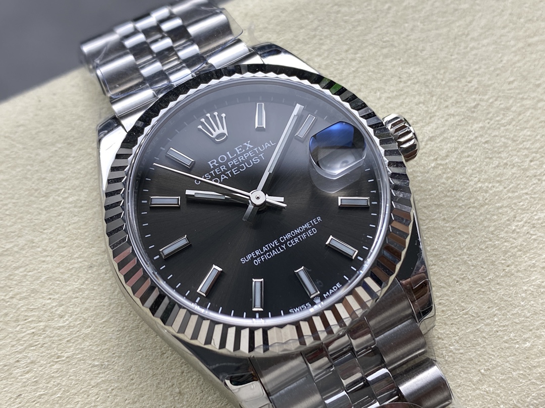 Rolex Datejust 31 White Gold & Steel Dark Grey Dial 278274 0016 Women's Watch