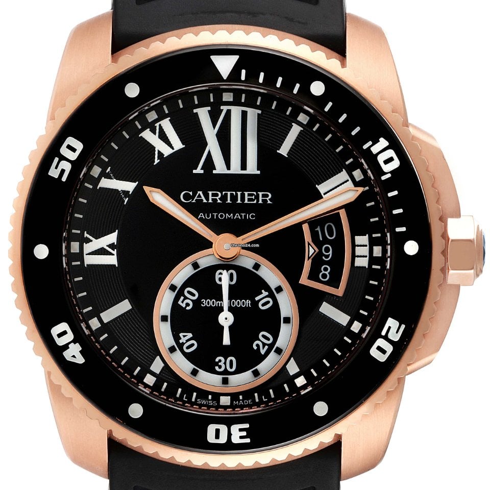CARTIER Calibre Rose Gold Black 42mm