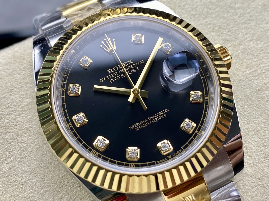 Rolex Datejust 41 Black Diamond Dial M126333 0005 Men's Watch