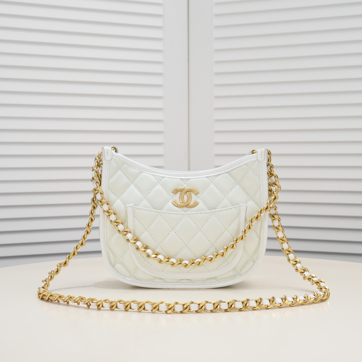 Chanel 24S Half Moon Hobo Underarm Bag Shoulder Bag Handbag