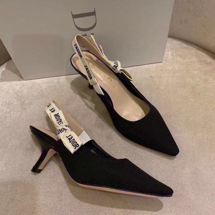 Dior J'Adior Embroidered Lace Halter Heels Slide Sandal (Replica)