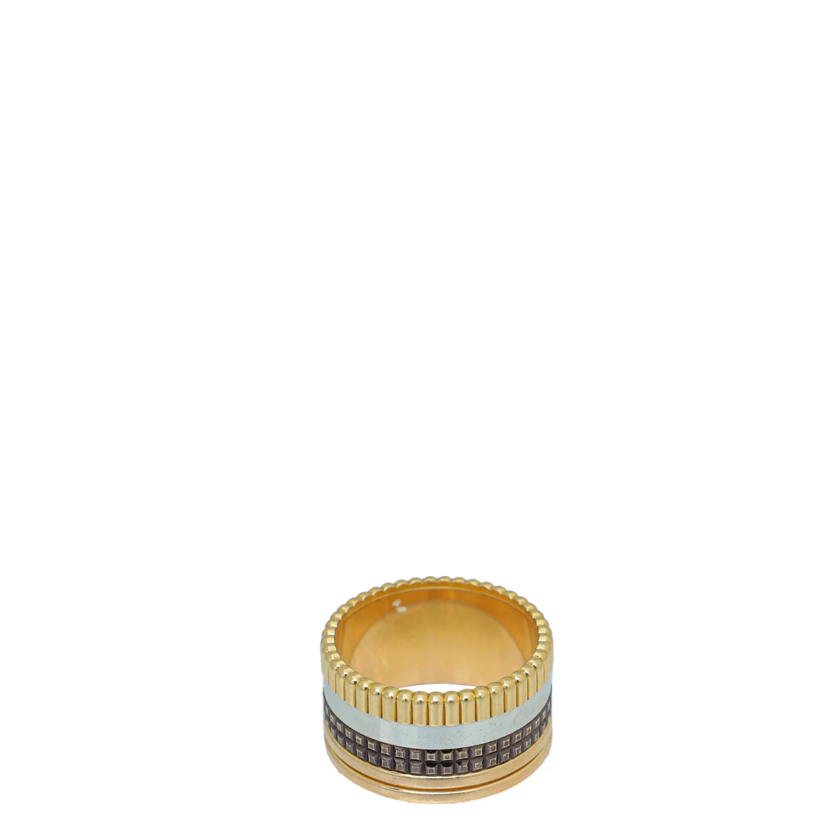 Boucheron 18K Tricolor Gold Quatre Classique Large Model Ring 56