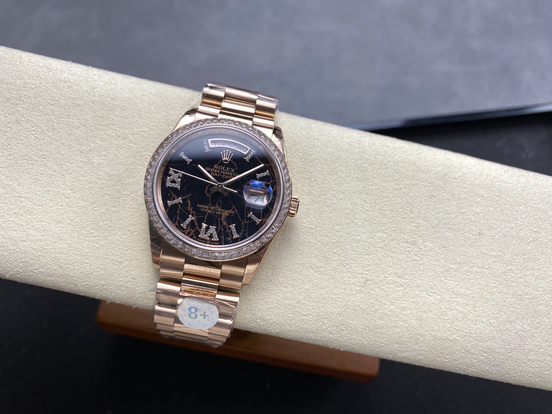 Rolex Day-Date 128345RBR Eisenkiesel dial Everose Gold 36MM Unisex Replica Watch