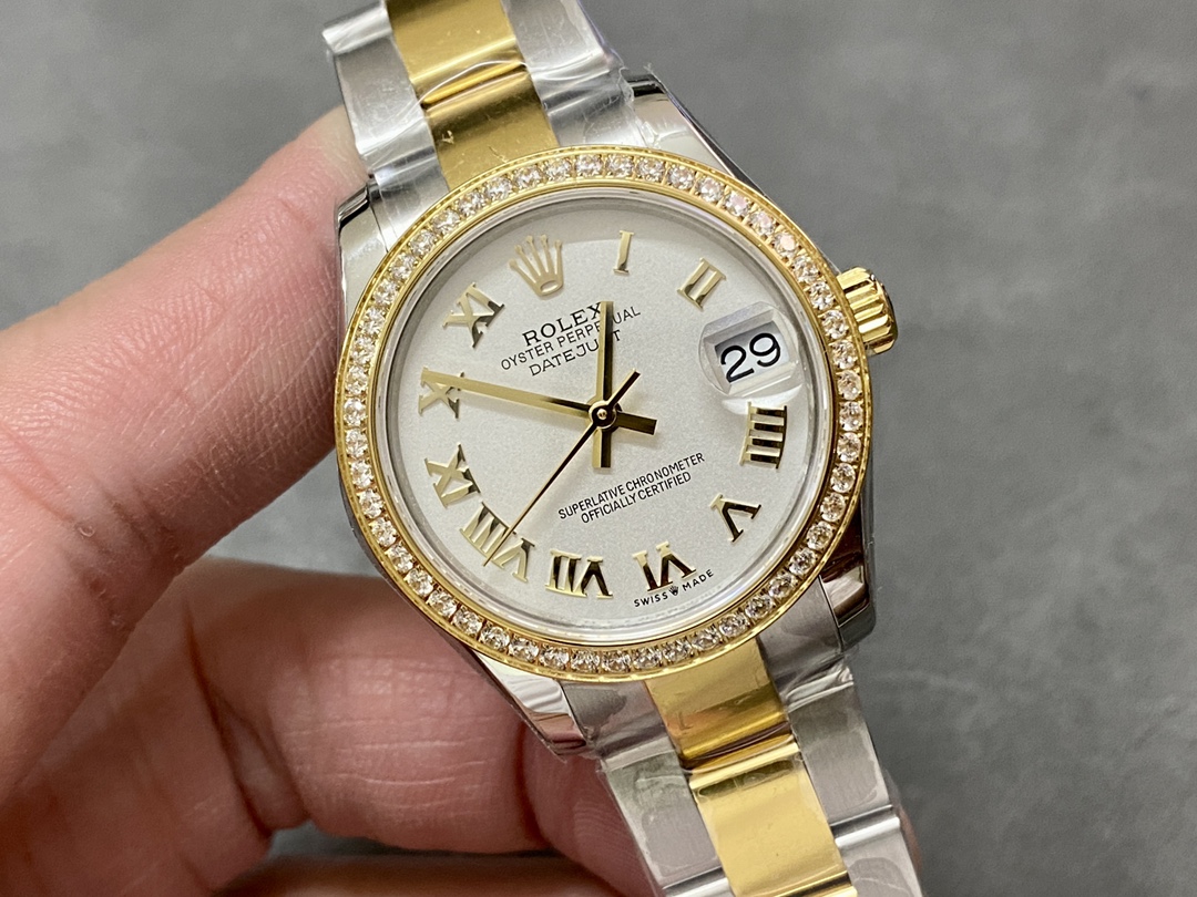 Rolex Datejust 31mm Stainless Steel and Yellow Gold 278383rbr 0001 White Roman Oyster