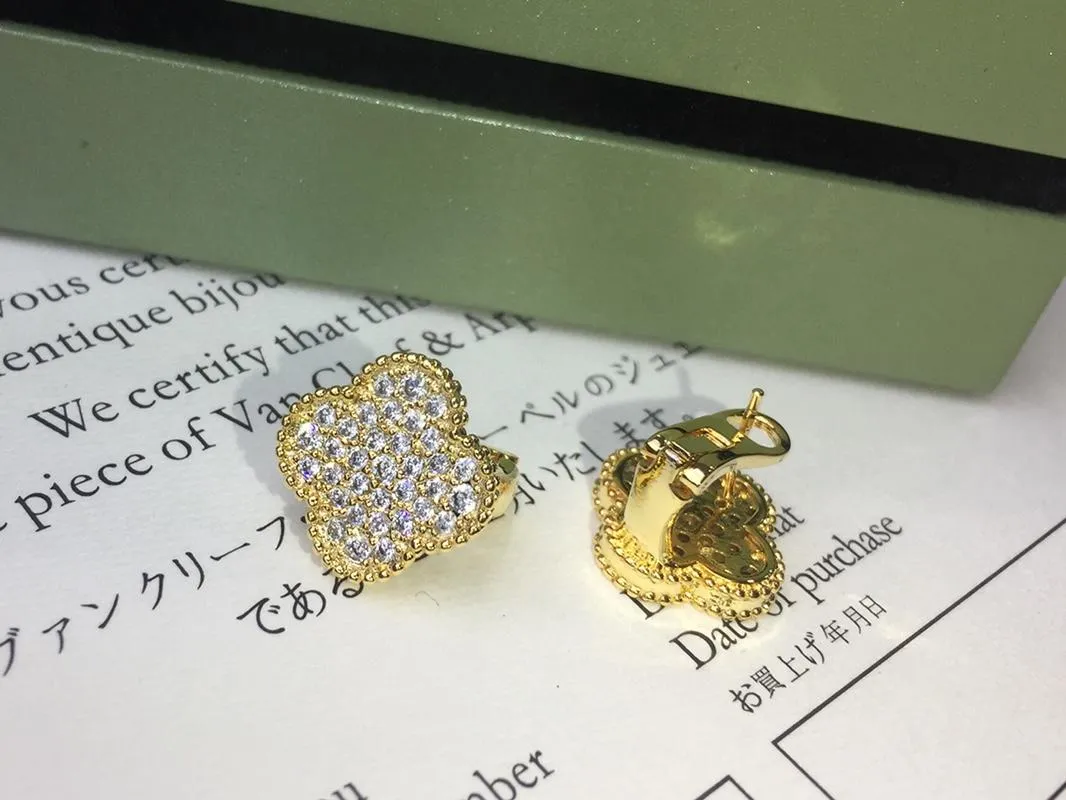Van Cleef & Arpels Magic Alhambra Earrings With Pave Diamond 3 Colors