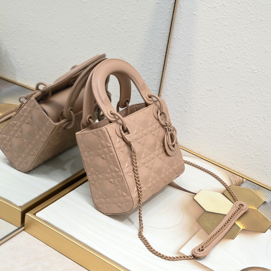 Mini Lady Dior Bag Pink Diamond Motif 3002 XB081 17cm