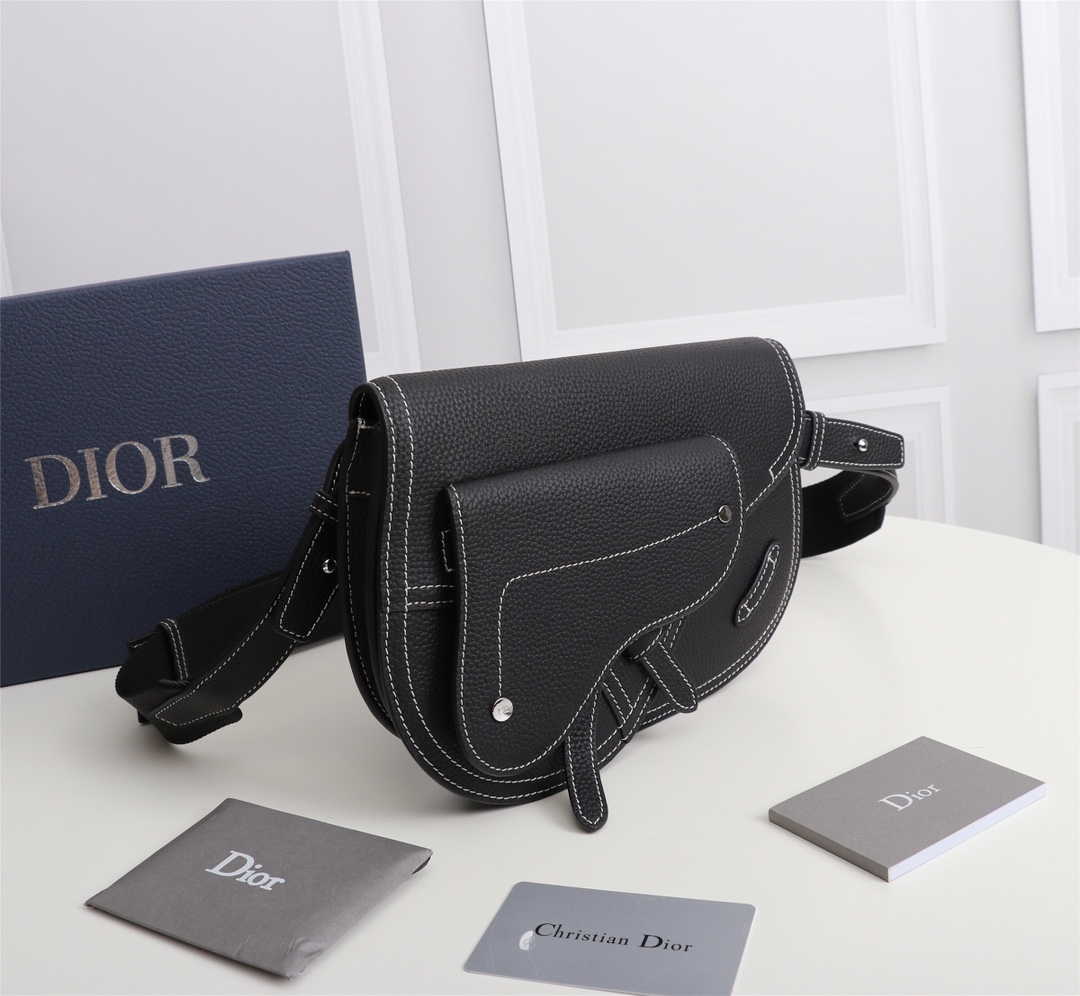 DIOR Saddle Men Embroidery Crossbody Bag 10A(Replica)