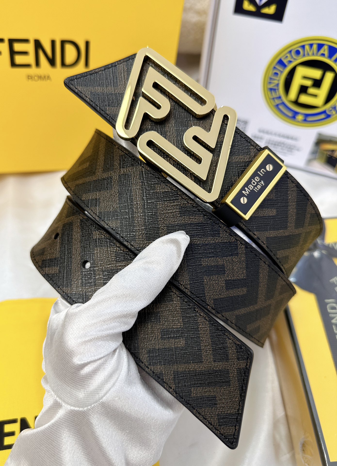 Fendi Leather Belts 1:1 Mirror Version